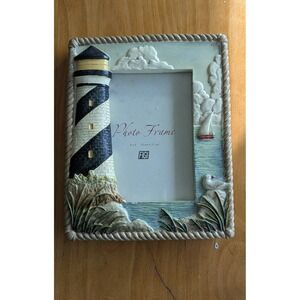FIGI Graphics 2002 Lighthouse Nautical 4x6 Photo Frame 3D Coastal‎ Rope Border